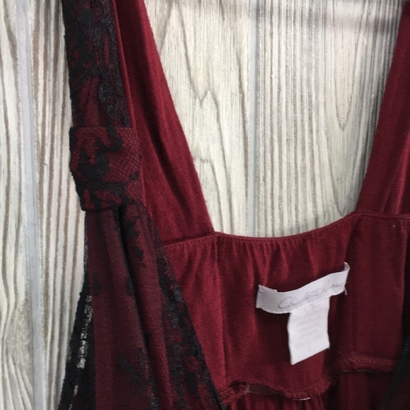 Y2K 𝅺Charlotte Russe Black & Red Sheer Layered Tank Large Juniors - Picture 4 of 9